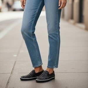 Jimmy Choo | Star Suede Studded Leather Logo Loafers & Slip-ons